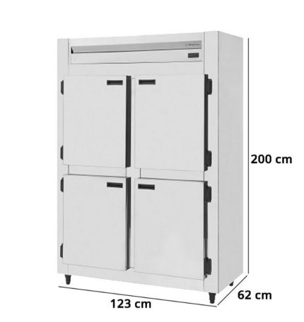 Mini Câmara Fria Industrial Inox 4 Portas 750 Litros Kofisa