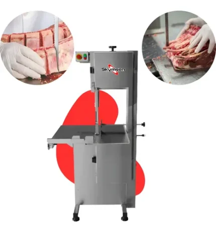 Serra Fita Inox Para Carne Açougue Profissional 2,82m Regulador SL-282 220v Skymsen + Faca + Chaira