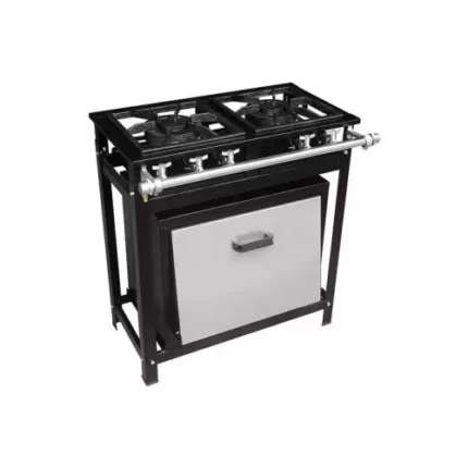 Fogão Industrial 2 Bocas (30x30) (1 Q.D. / 1 Q.S.) com Forno - Cristal Aço